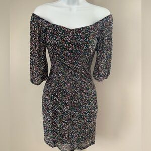 Love Cameron Chic Ruched Floral Mini Dress